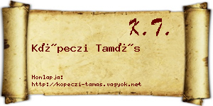 Köpeczi Tamás névjegykártya