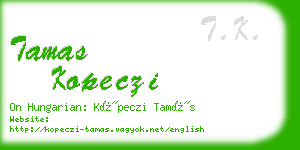 tamas kopeczi business card